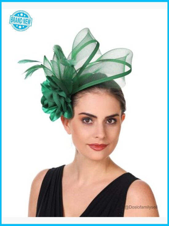 Fascinator Hat with Feathers and Flowers Hair Clip Headband Tea Party Headwear main image 6